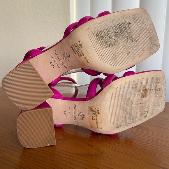 Antonio Melani Natessa Puff Strap Block Heel Sandal Magenta Size 6.5 - Picture 12 of 16